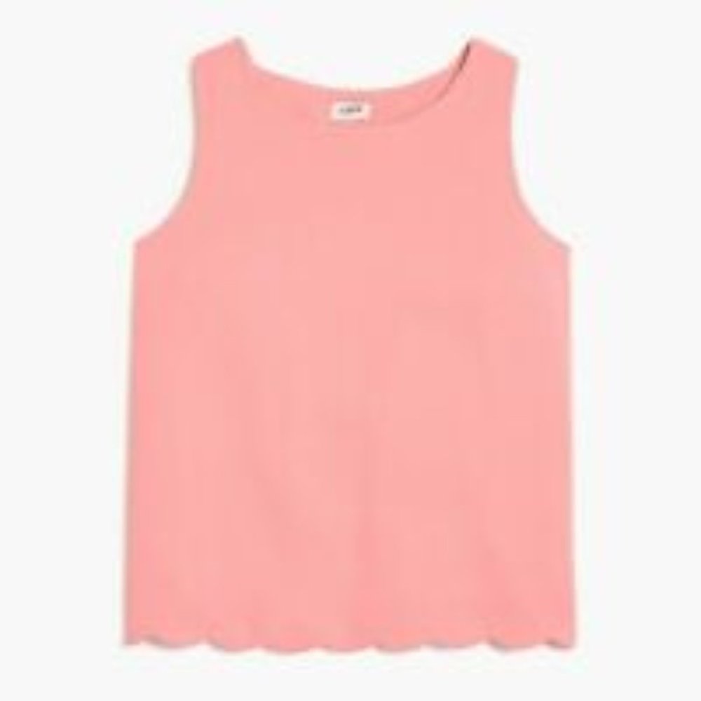 J. Crew Factory Scalloped-hem top overlapped back